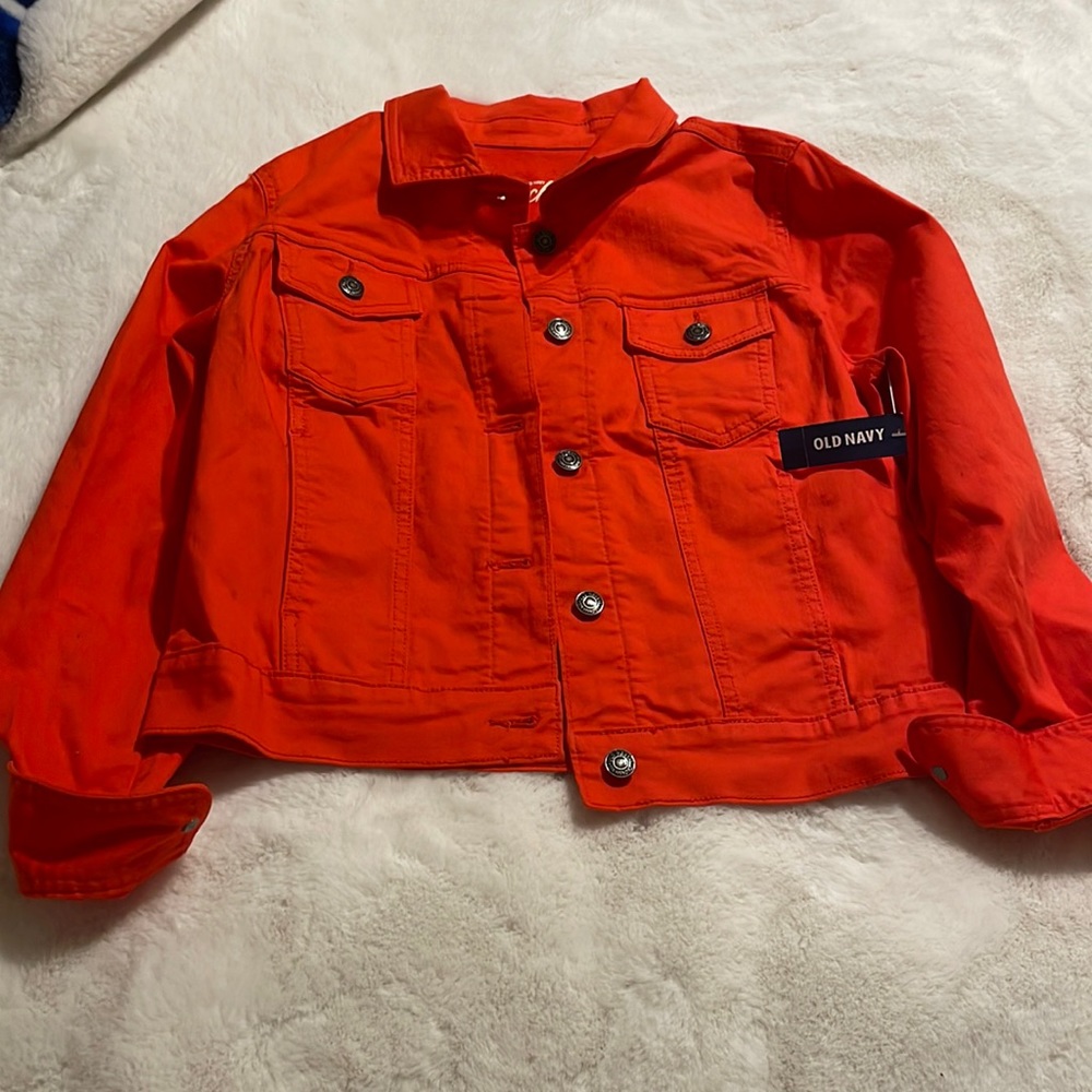 Orange denim jacket NWT